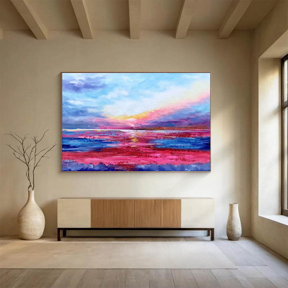 pink sunset wall art